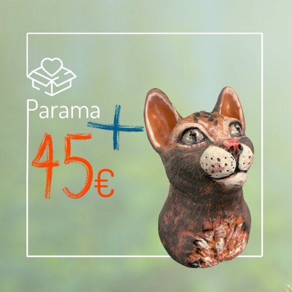 Parama Vaikų linijai + keramikinis dirbinys "Katinas" Parama Vaikų linijai + keramikinis dirbinys "Katinas"